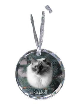 Artdog Ragdoll - kristalna kroglica s fotografijo, fotografije mačke v kristalu, personaliziran obesek za božično drevo Art-Dog