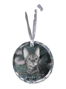 Artdog Toyger cat - kristalna kroglica s fotografijo, fotografije mačk v kristalu, personaliziran obesek za božično drevo Art-Dog