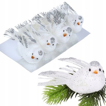 Korbi Set okraskov za božično drevo, ptice, božična dekoracija, 4 kosi