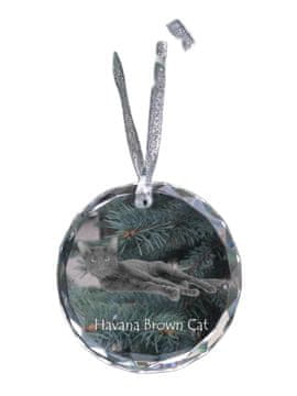 Artdog Havana Brown - kristalna kroglica s fotografijo, fotografije mačke v kristalu, personaliziran obesek za božično drevo Art-Dog