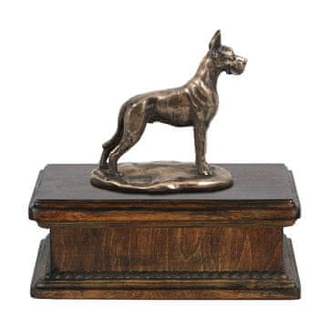 Artdog Nemška doga I - žara za pasji pepel, klasična žara s kipcem, elegantna žara s psom znamke Art-Dog