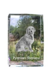 Artdog Pirenejski ovčar - kristal s fotografijo psa, fotografija v steklu, sodobna fotografska razstava Art-Dog