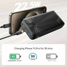 Joyroom prenosna baterija 20.000mAh 22,5W PowerBank črna JR-PBF16