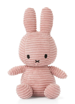 Bon Ton Toys Miffy ECO Corduroy zajček mehka igrača, 23 cm, roza