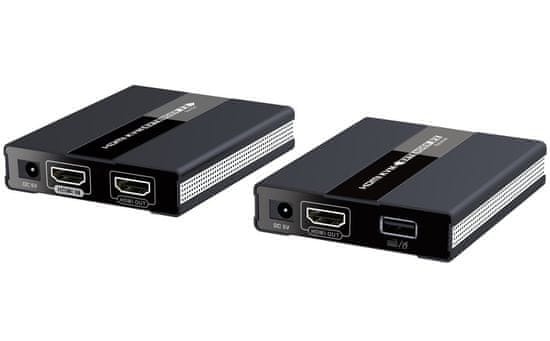 PremiumCord Podaljševalnik HDMI z USB do 60 m z enim kablom Cat5