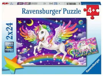 Ravensburger Samorog in Pegasus sestavljanka, 2 x 24 delov