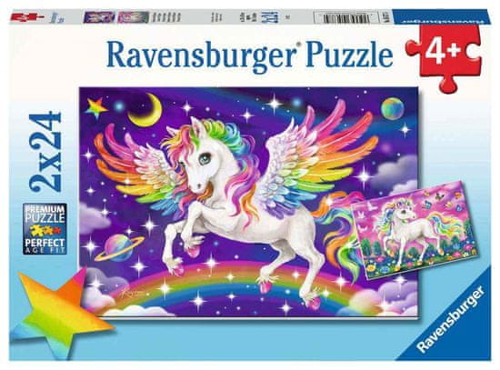 Ravensburger Samorog in Pegasus sestavljanka, 2 x 24 delov