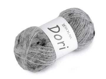 Pletenje moher preja z zavoji Dori 100 g - (F015) siva