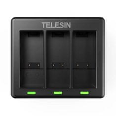 TELESIN Telesin trikanalni polnilec + 2 bateriji za GoPro Hero 9 / 10 / 11 / 12 (GP-BTR-903-B)