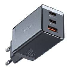 Mcdodo GaN Mcdodo CH-1543 omrežni polnilnik, 2x USB-C, 1x USB, 67 W + kabel USB-C do USB-C 2 m (črn)
