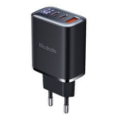 Mcdodo Mcdodo CH-2180 omrežni polnilec z zaslonom 2xUSB-C + USB-A, 30W (črn)