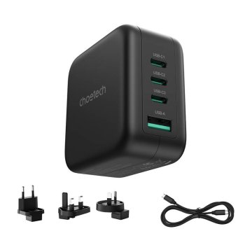 Choetech Choetech PD6055 70W omrežni polnilnik GaN z adapterji za ZDA, EU, UK in AU