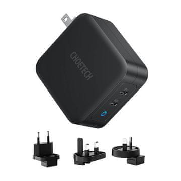 Choetech Choetech PD6008 2xUSB-C PD 100W GaN omrežni polnilnik