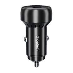 Choetech Choetech 60W 2xUSB-C+USB-A avtomobilski polnilec (črn)