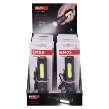Emos LED polnilna plastična svetilka P4720, 120 lm, 10 KOSOV, display box