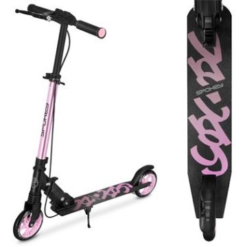 Spokey VACAY PRO Skuter z ročno zavoro, kolesa 145 mm, roza