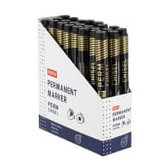 EASY PERM CHISEL Permanentni marker z rezano konico, 24 kosov v pakiranju, črn