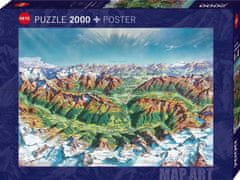 Heye Puzzle Map Art: Gorski svet v Alpah 2000 kosov