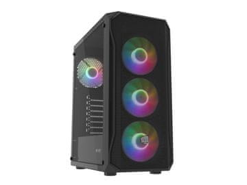 Natec PC ohišje Fury SHOBO/Midi Tower/Transpar./Črna