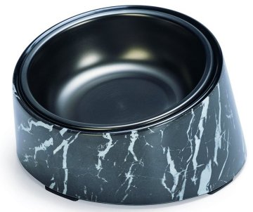 Designed by Lotte Vita Oblikovana skleda za mačke Vzorec črni marmor 160ml