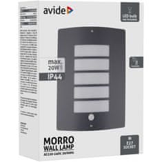 Avide Zunanja stenska svetilka (9570868) MORRO 1xE27 IP44 pir sensor, antracit