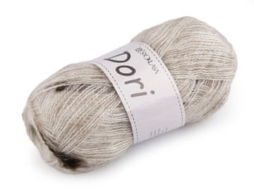 Pletena moherna preja z zavoji Dori 100 g - (F006) sivo-beljasta