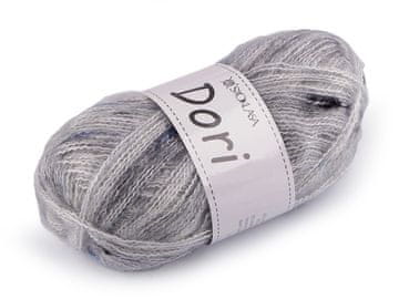 Pletena moherna preja z zavoji Dori 100 g - (F008) svetlo siva