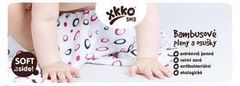 KIKKO Bambusove plenice Spirals&amp;Bubbles 70x70 (3 kosi) - magenta