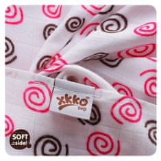KIKKO Bambusove plenice Spirals&amp;Bubbles 70x70 (3 kosi) - magenta