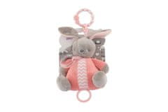 Teddies Zajček raztegljiva igrača stroj z rattle pliš 18x20cm roza na kartici