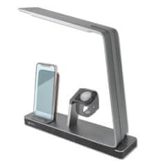 4smarts polnilna postaja TwinDock za iPhone telefone in iWatch ure s svetilko - siva