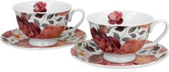 Duo Set 2 skodelic + krožnika Vrtnice, 250 ml porcelan, darilna embalaža, 4813