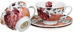 Duo Set 2 skodelic + krožnika Vrtnice, 250 ml porcelan, darilna embalaža, 4813