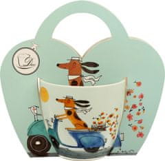 Duo Skodelica Kuža na skuterju, 460 ml, porcelan, v lični darilni embalaži, 3838