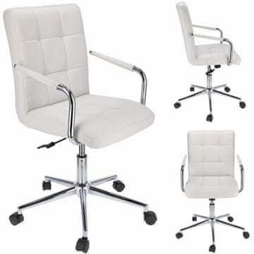 shumee Vrtljiv stol QUATRO iz eko usnja - bel