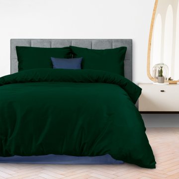 shumee Bombažna saten posteljnina BOTTLE GREEN 036/140x200+1kos.70x80