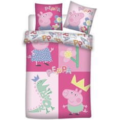 shumee Bombažna posteljnina 100x135 + 40x60 Peppa Pig roza