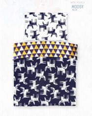 shumee Bombažna posteljnina s potiskom / MOOSY BLUE / 90x120 +1x 40x60