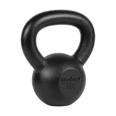 shumee Kettlebell iz litega železa s 4 kg utežjo z ročicami za kettle za vaje Rebel