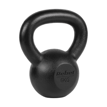 shumee Kettlebell iz litega železa, 6 kg uteži z ročicami za kettle za vaje Rebel