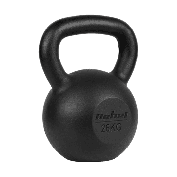 shumee Kettlebell iz litega železa, 26 kg, utež z ročicami za kettle za vaje Rebel