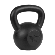 shumee Kettlebell iz litega železa, 18 kg, utež z ročicami za kettle za vaje Rebel