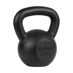 shumee Kettlebell iz litega železa, 20 kg utež z ročicami za kettle za vaje Rebel