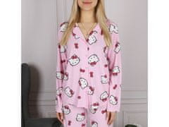 HELLO KITTY Hello Kitty Roza pižama z dolgimi rokavi, širokimi nogami in zapenjanjem na gumbe XXL