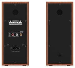 Genius SP-HF800BT, zvočniki, 2.0, 20 W, 3,5 mm priključek, Bluetooth 5.3, USB, leseni, črno-rjavi