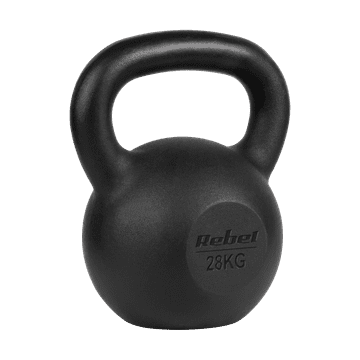 shumee Kettlebell iz litega železa, 28 kg, utež z ročicami za kettle za vaje Rebel
