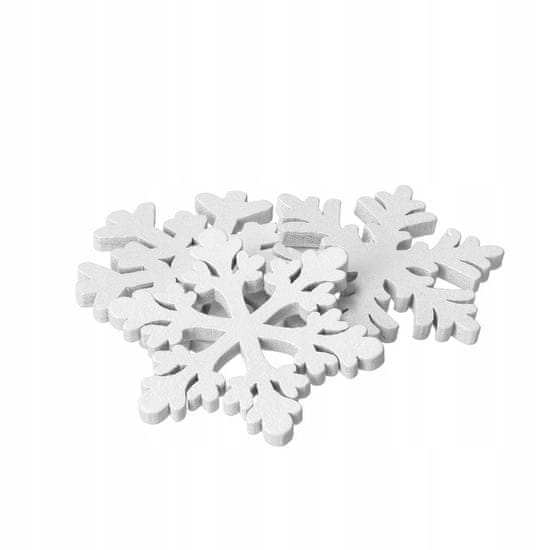 Korbi Set lesenih snežink, božična okrasitev za jelko, 3,5 cm, 52 kosov