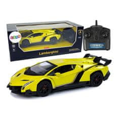 Lean-toys Športni avto R/C 1:24 Lamborghini Veneno Yellow 2.4 G Lights