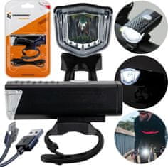 Vergionic LED sprednja kolesarska luč, 3 načini delovanja, močna, vodoodporna, 300 LM, USB, 800 mAh