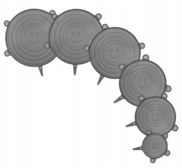 shumee Set 6 silikonskih univerzalnih pokrovčkov za hrano